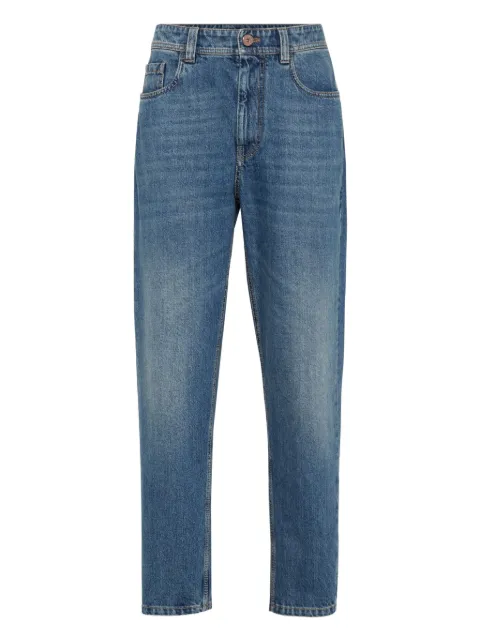 Brunello Cucinelli jeans con parche del logo