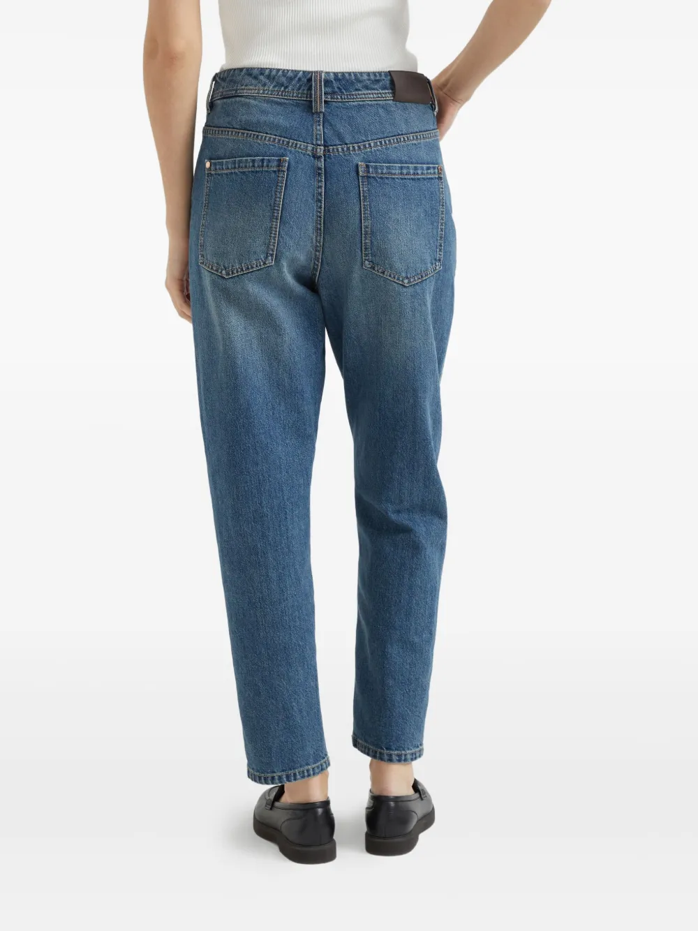 Brunello Cucinelli Jeans met logopatch Blauw
