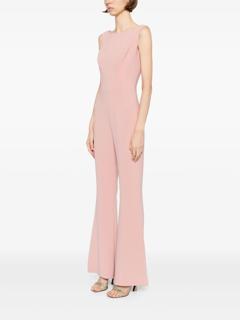 Isabel Sanchis boatneck flare jumpsuit Roze