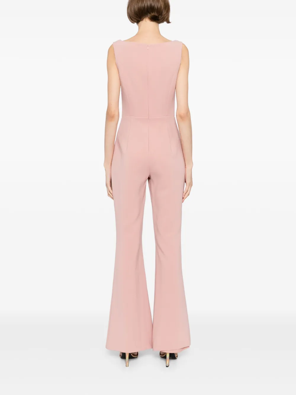 Isabel Sanchis boatneck flare jumpsuit Roze
