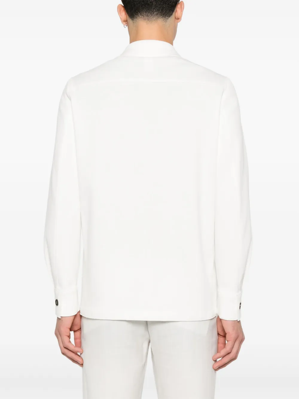 Eleventy Shirtjack met klassieke kraag Wit