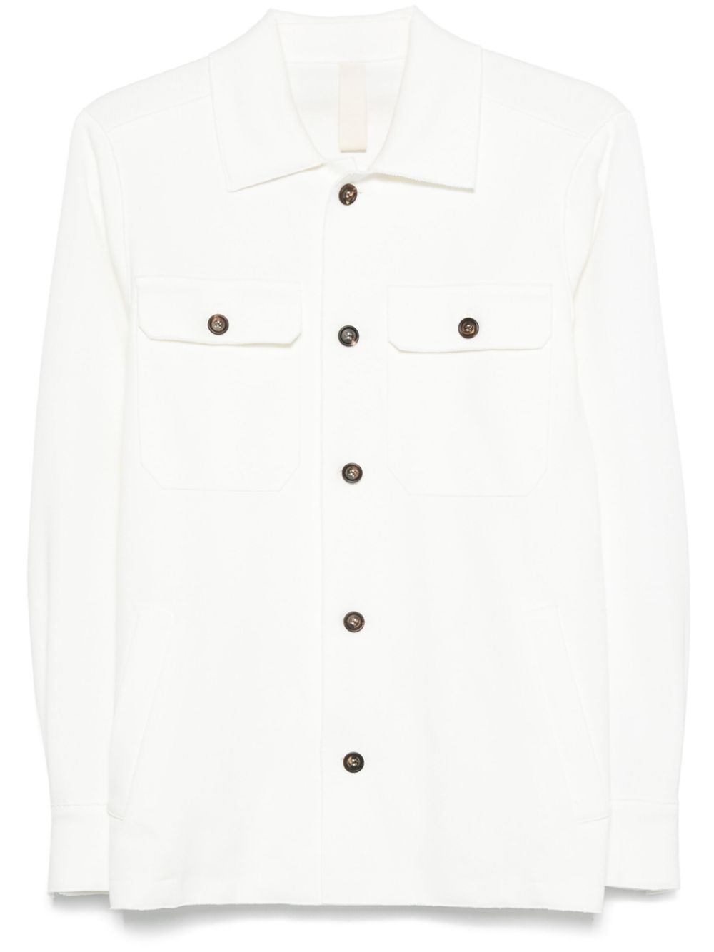 Eleventy classic-collar shirt jacket - White