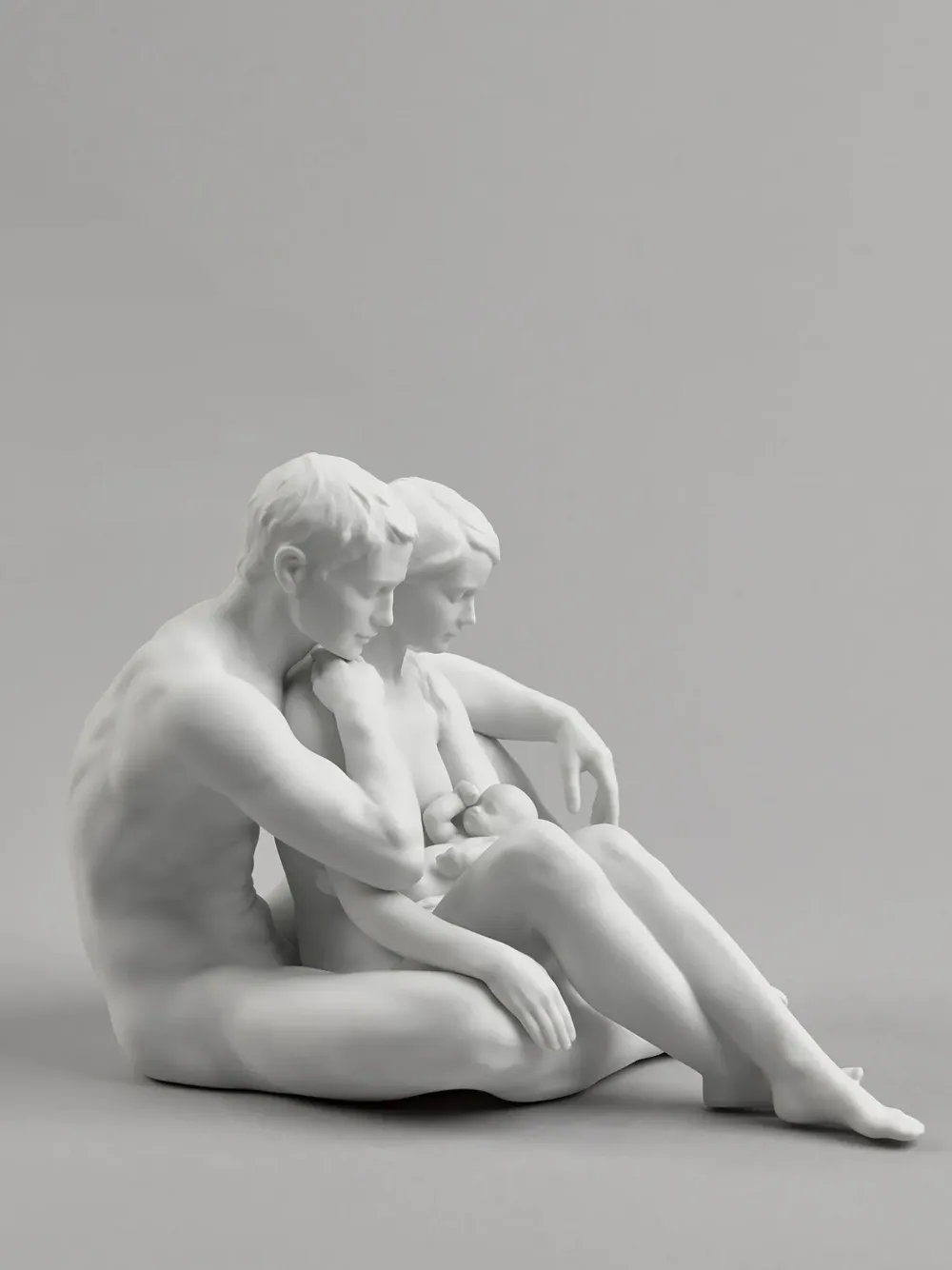 Lladrò The Essence Of Life Family Sculpture (23cm X 25cm) In White