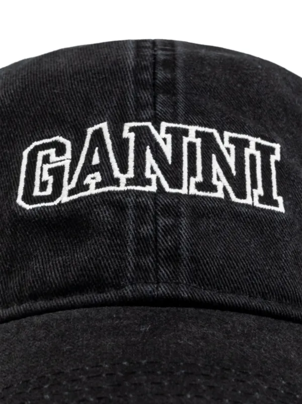 GANNI logo-embroidered Cap | Black | FARFETCH RO