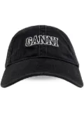 GANNI logo-embroidered cap - Black
