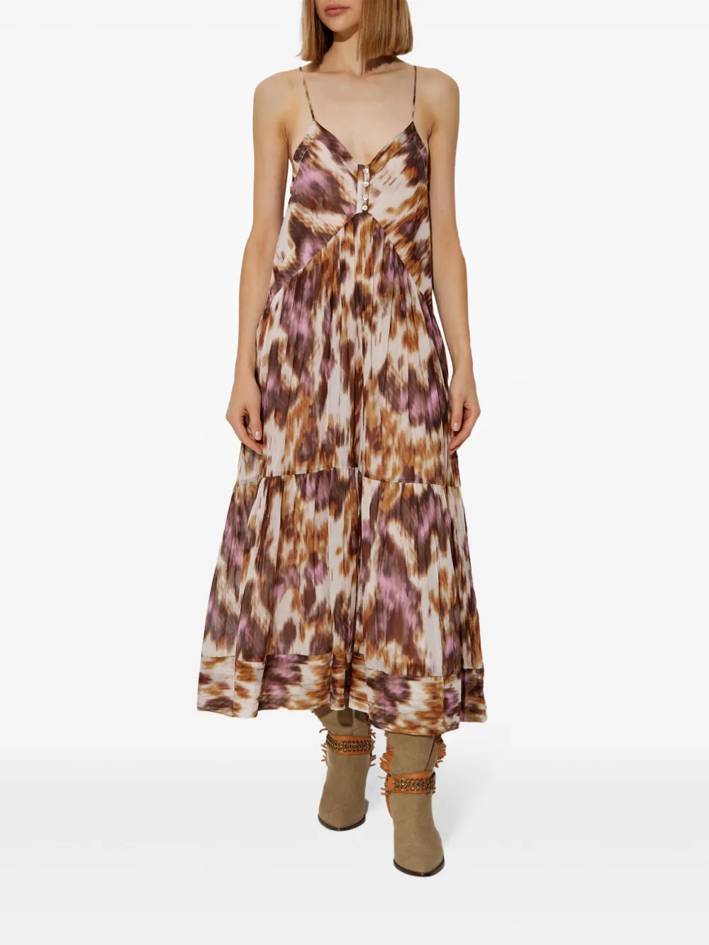 Isabel Marant Étoile Sabba Midi Dress In Neutrals