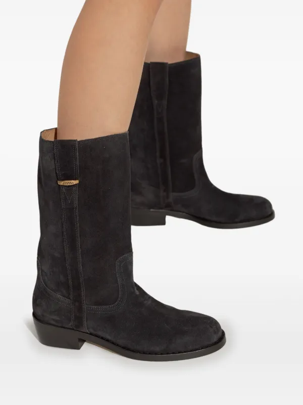 ブーツその他 Isabel Marant SS25 HEIKEE BOOT (BO0190FAC1A23S 02FK) ISABEL MARANT Heikee Suede Boots | Black | FARFETCH