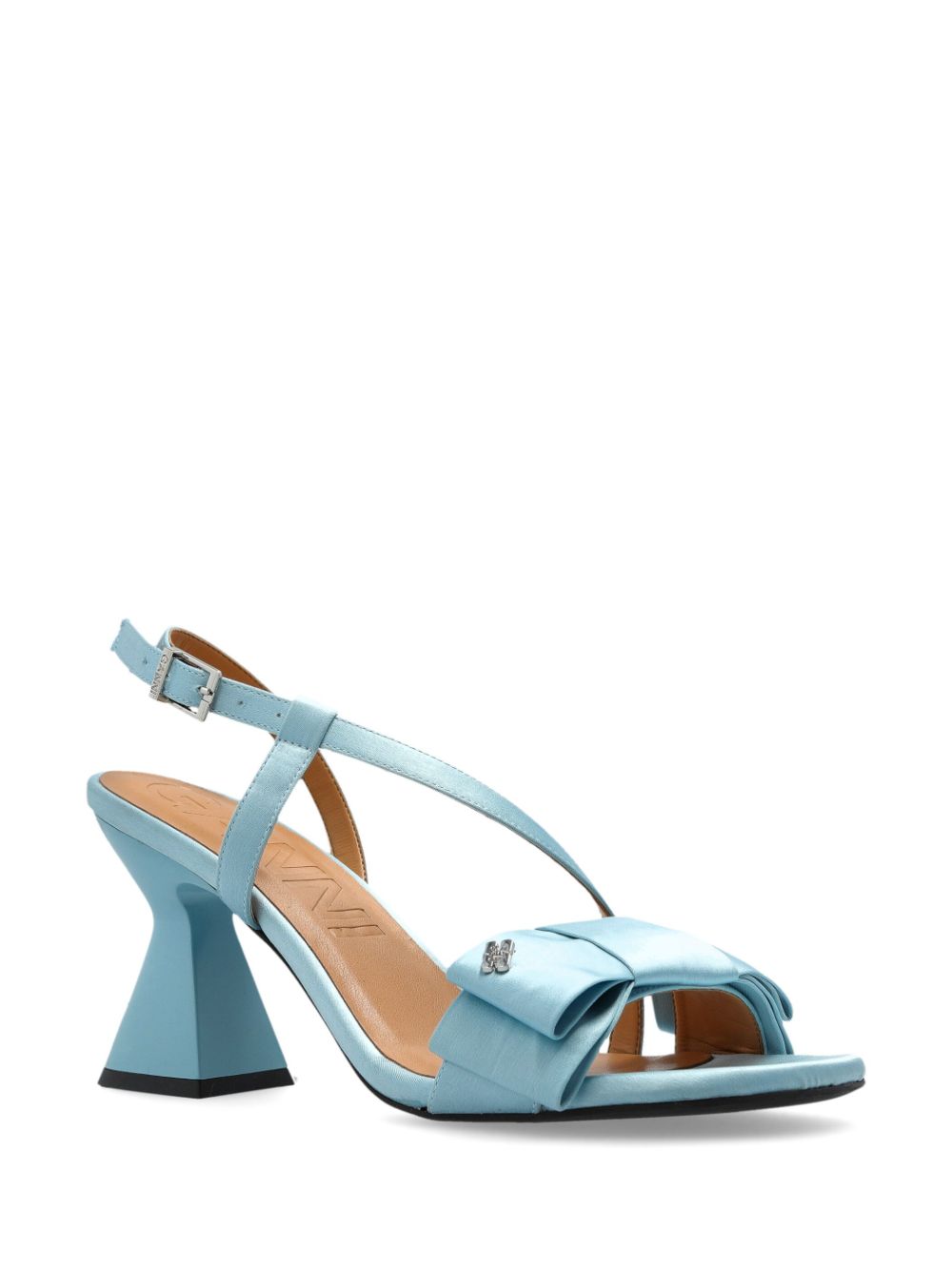 GANNI 95mm bow-detail sandals - 297 BLUE