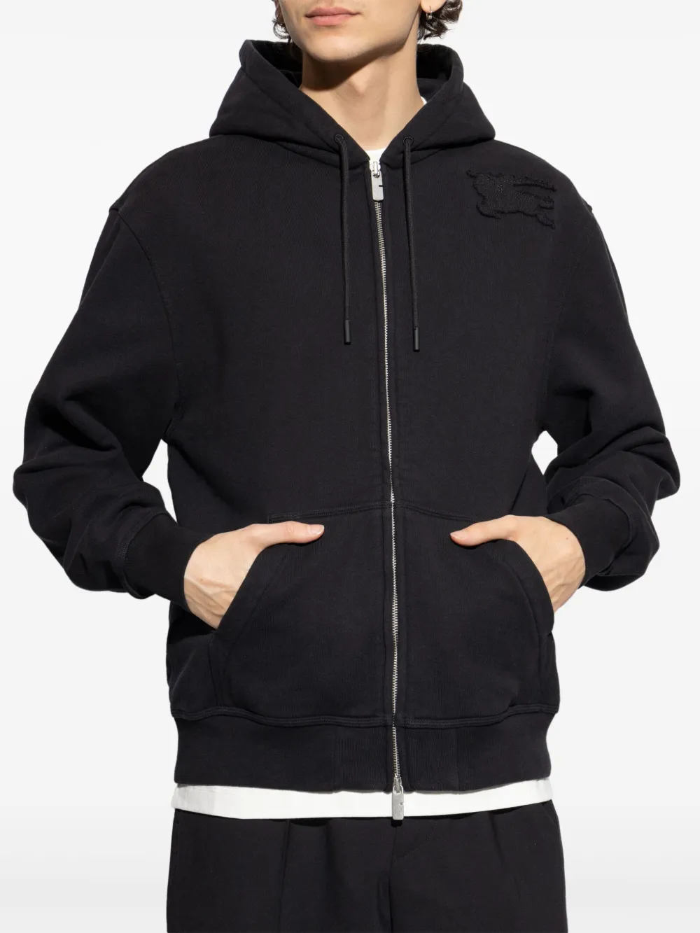Burberry Hoodie met logopatch Zwart