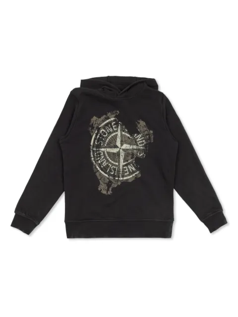 Stone Island Junior Compass-print hoodie