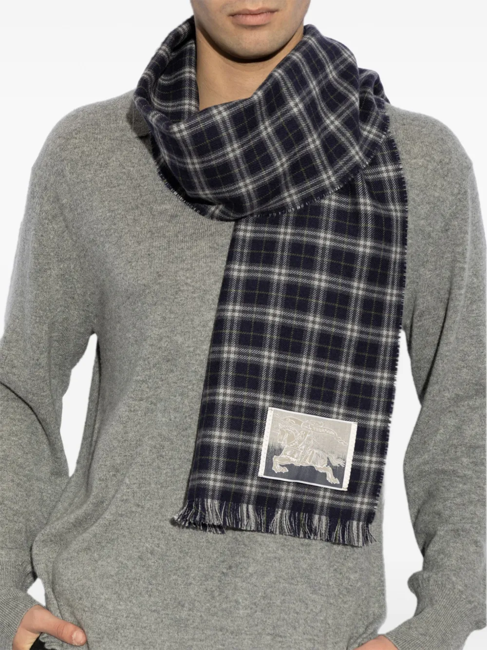 Burberry Geruite sjaal Blauw