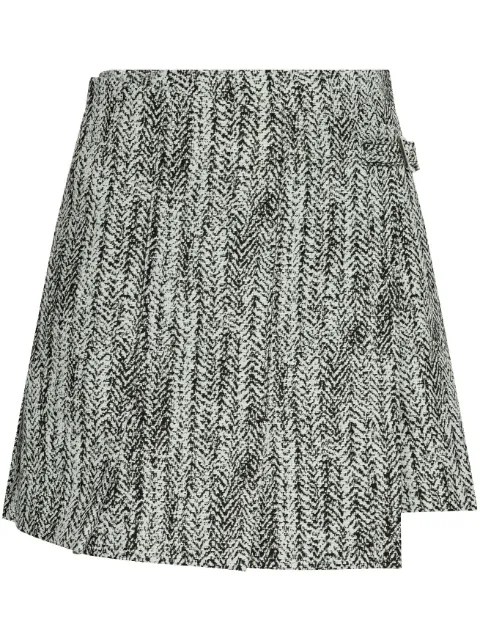 GANNI tweed wrap mini skirt 