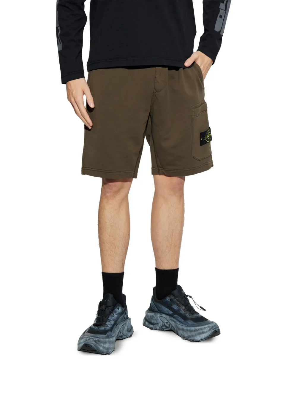 Stone Island Trainingsshorts met Compass-logopatch Bruin