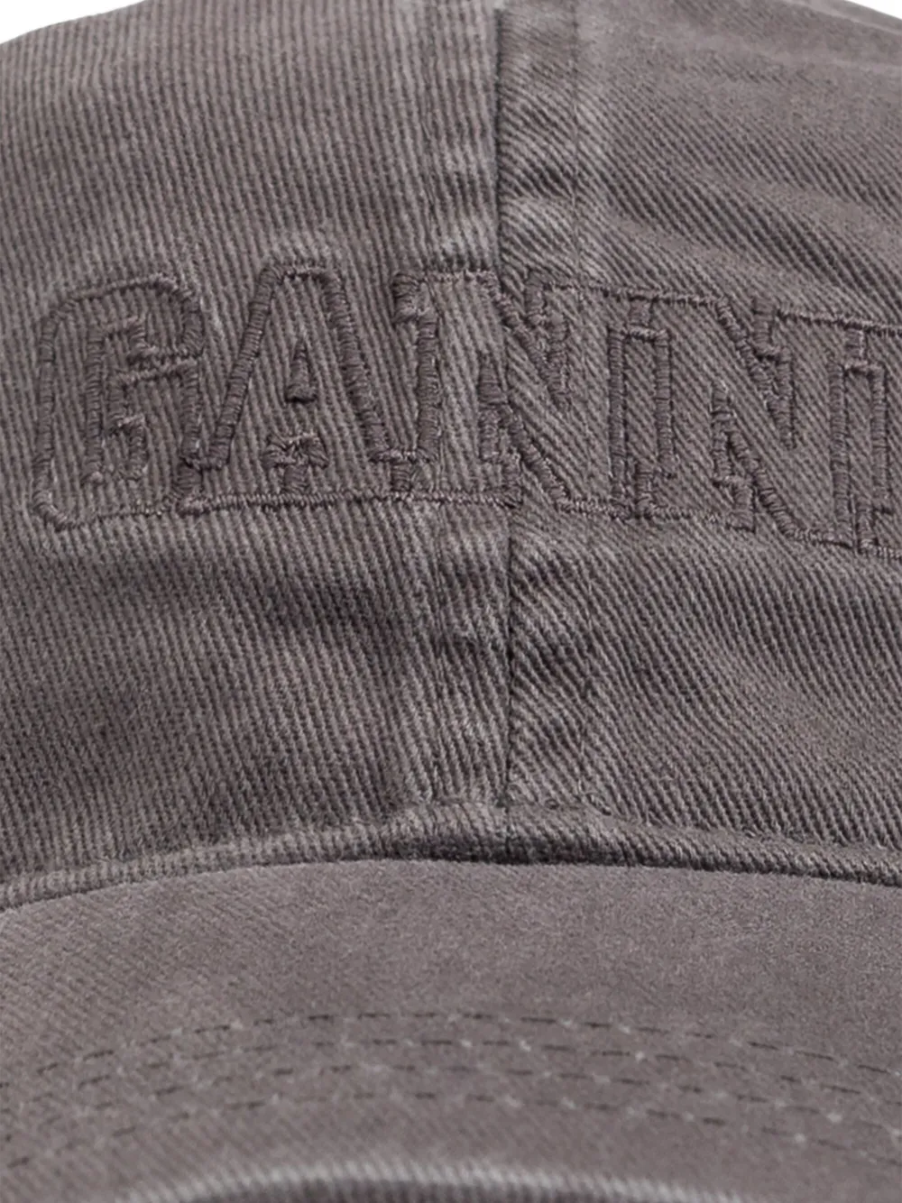 GANNI Honkbalpet met geborduurd logo Grijs