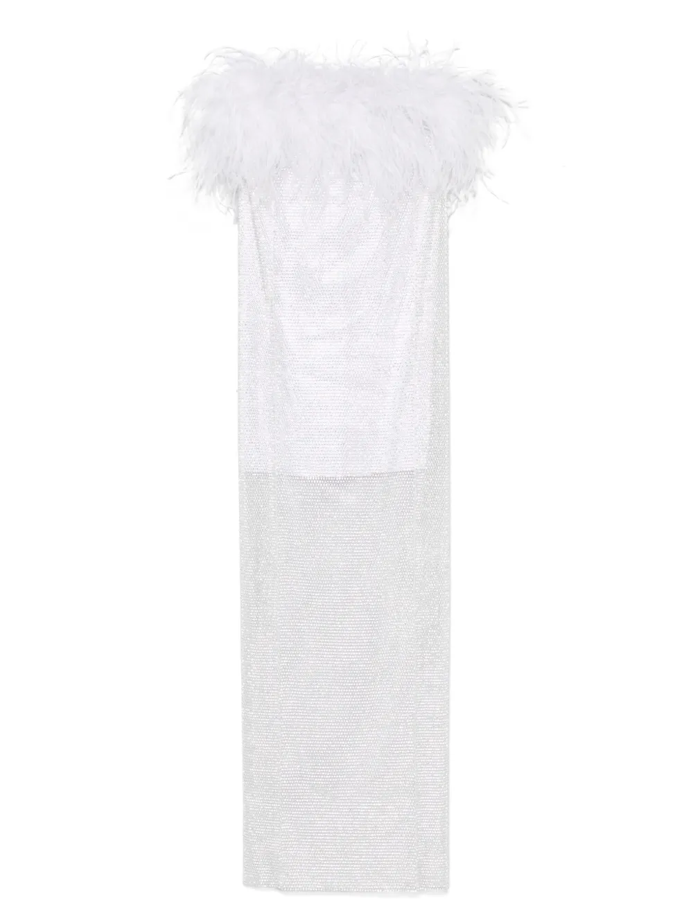 Santa Brands feathers-detailed midi dress - Wit