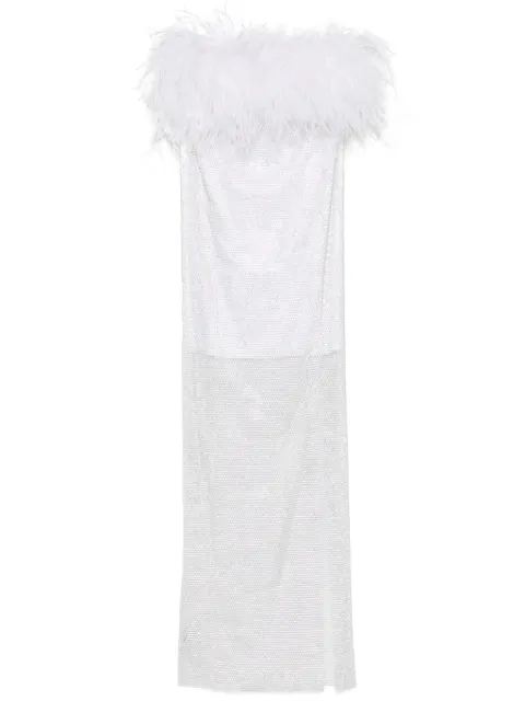 Santa Brands feathers-detailed midi dress