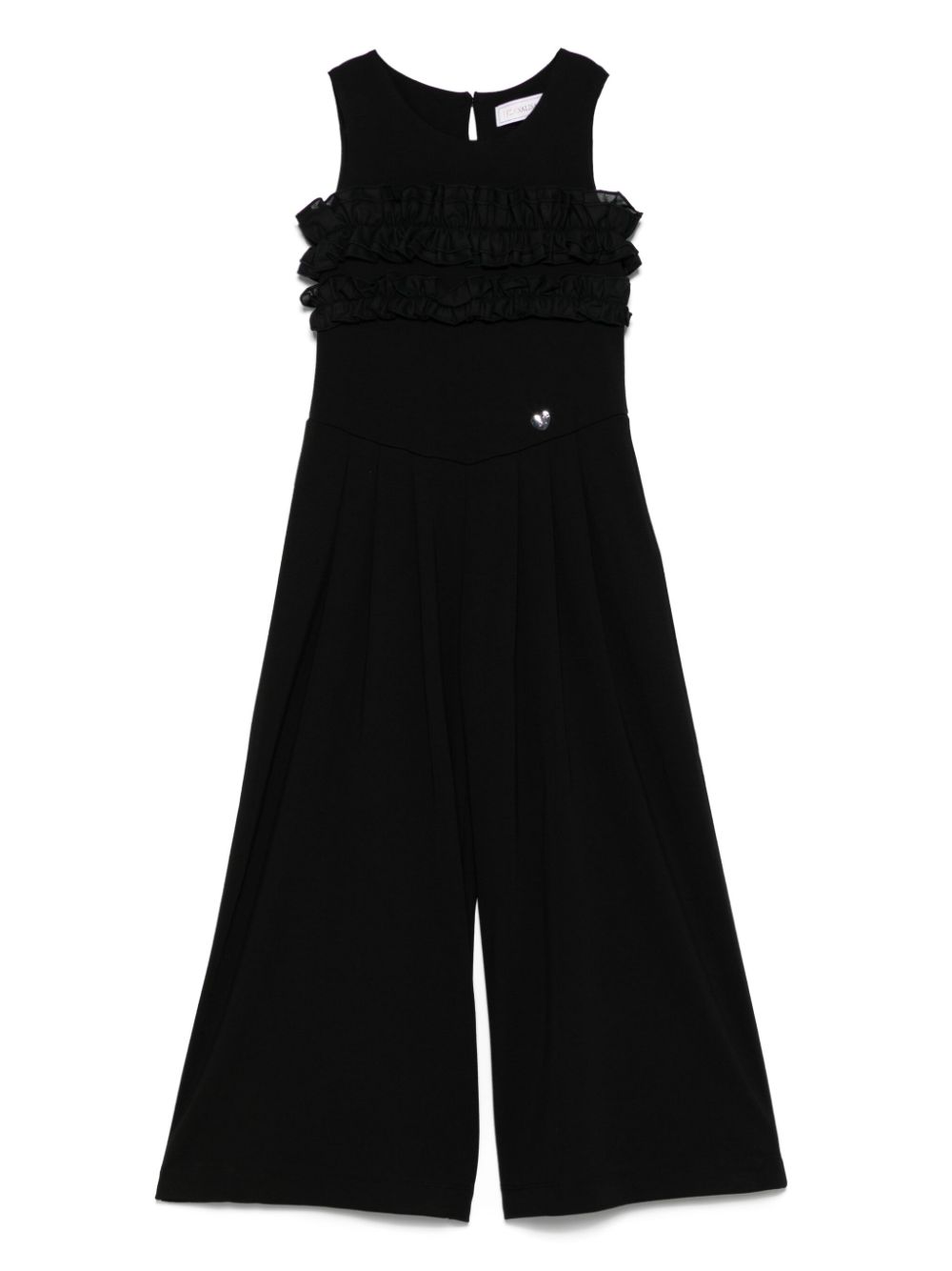 Monnalisa ruffle-detail jumpsuit - Black