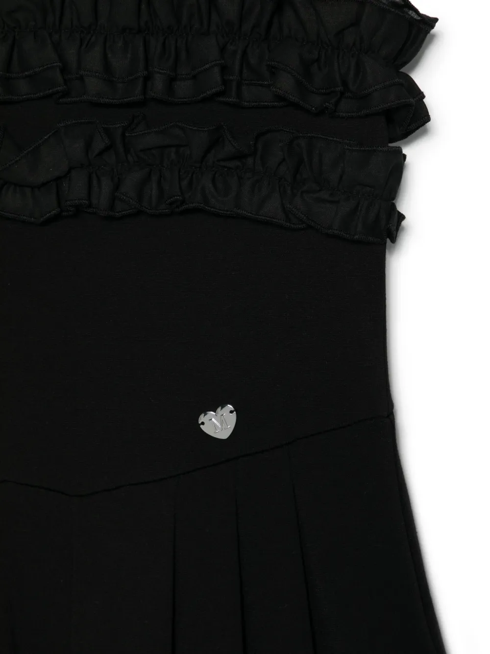 Shop Monnalisa Ruffle-detail Jumpsuit In Black