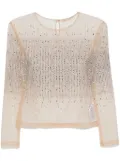 Ermanno Scervino tulle crystal-embellished top - Neutrals