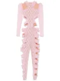 Self-Portrait cut out-detail lace jumpsuit - Pink