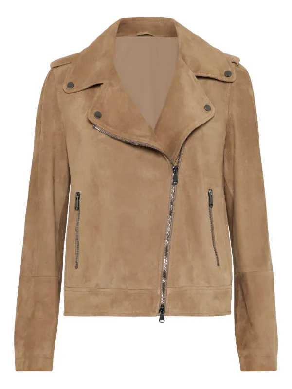 BRUNELLO CUCINELLI ブラウンレザージャケット Brunello Cucinelli レザージャケット | ブラウン | FARFETCH JP