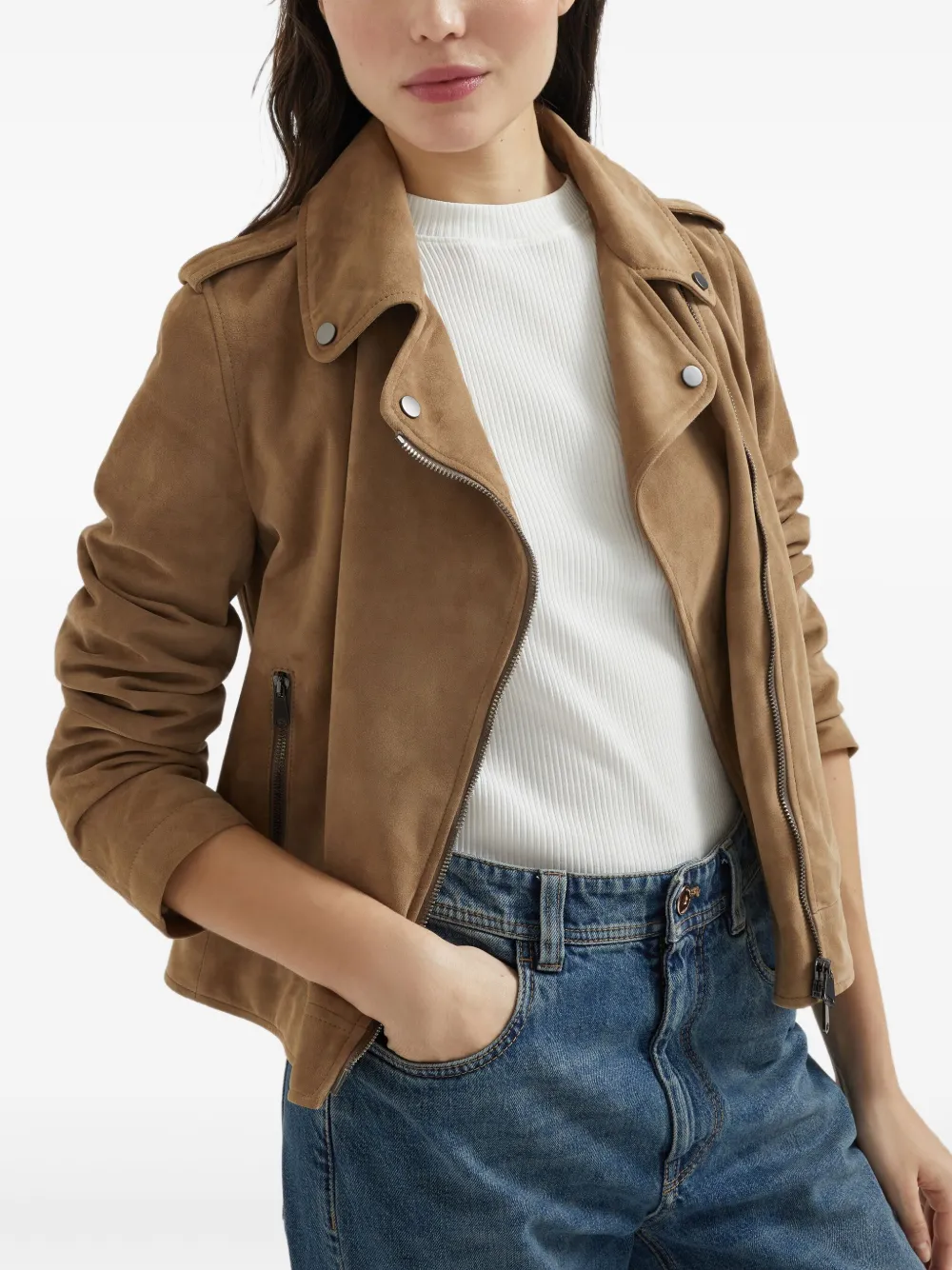 Brunello Cucinelli レザージャケット | ブラウン | FARFETCH JP