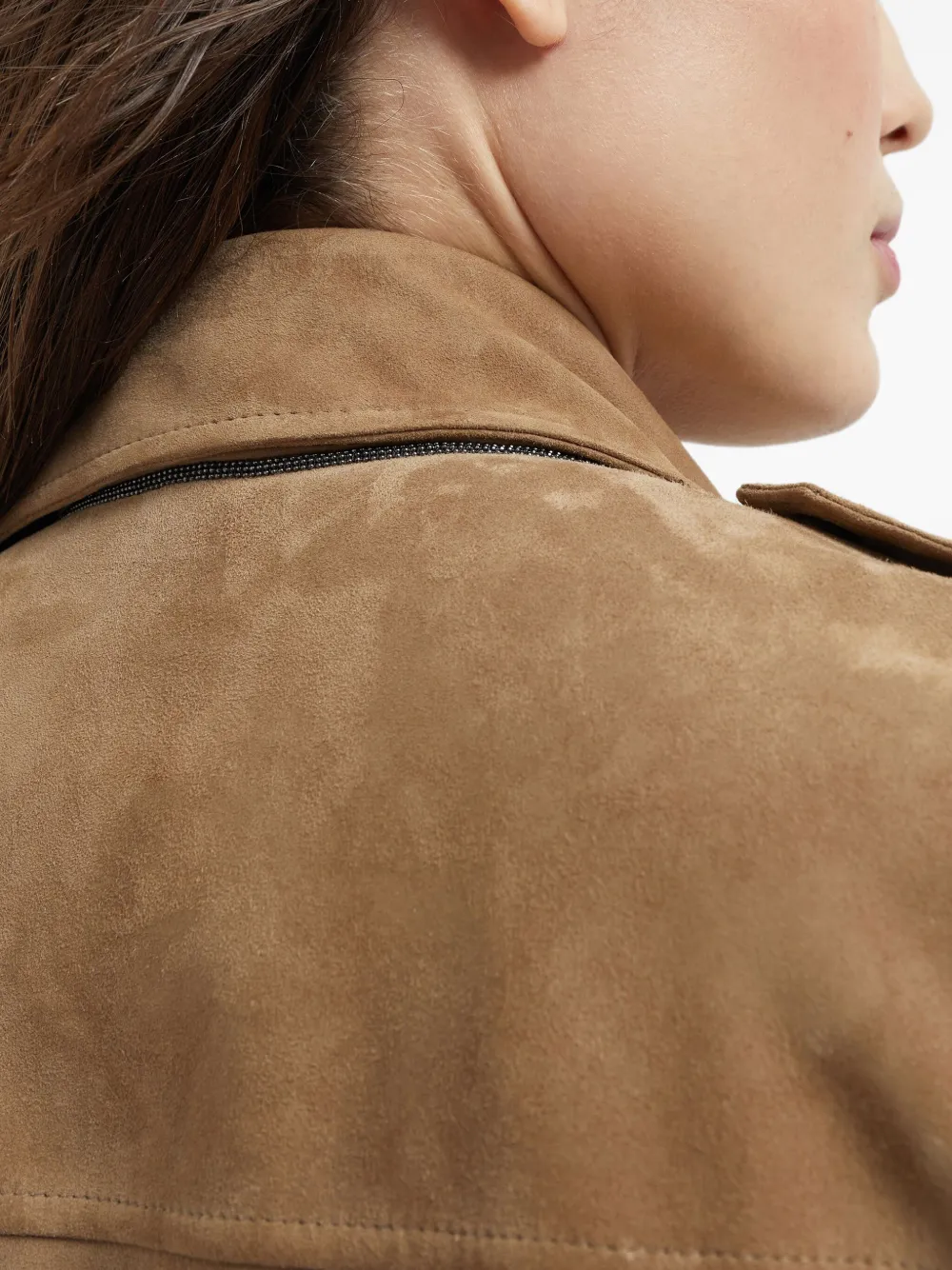Brunello Cucinelli Leren jack Bruin