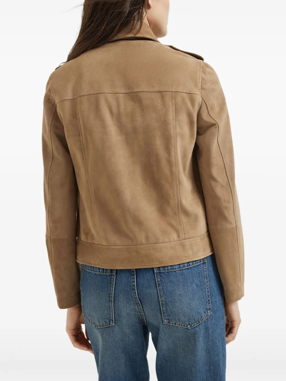 Brunello Cucinelli Leren jack Bruin