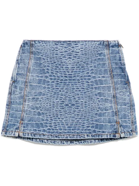 Ermanno Scervino falda corta de mezclilla con cocodrilos estampados
