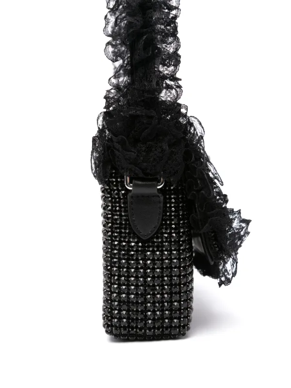トートバッグ Self-Portrait Crystal Lace Detail Bag - Synthetic - Black Self-Portrait crystal-embellished lace-detail Shoulder Bag