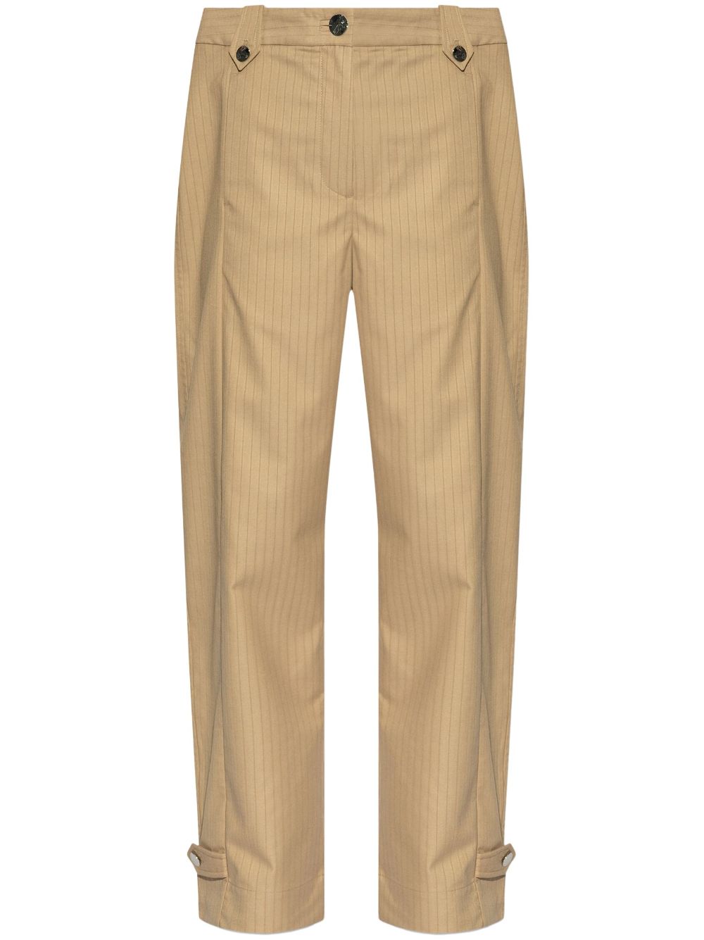 GANNI Broek met strepen jacquard Beige