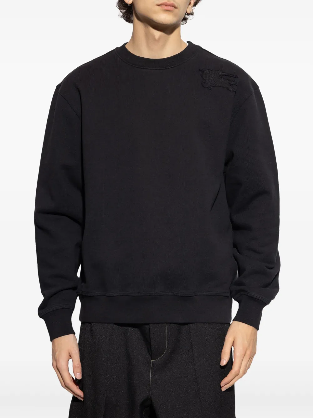 Burberry Sweater met Equestrian Knight-patch Zwart