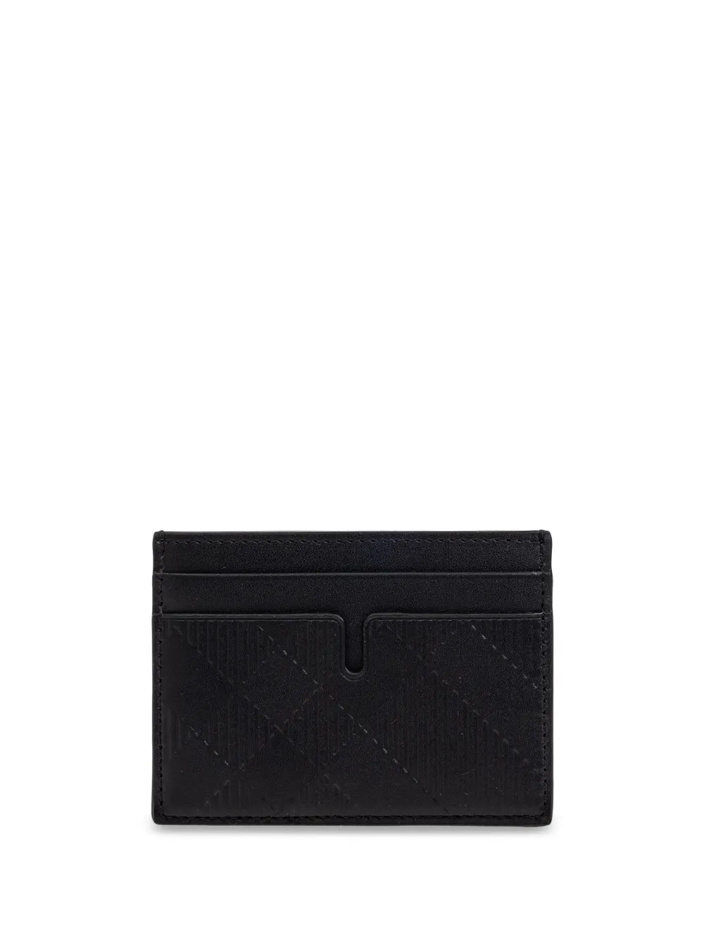 Burberry check-embossed card holder - Zwart