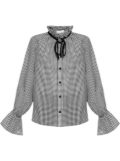 GANNI sheer check shirt - Black