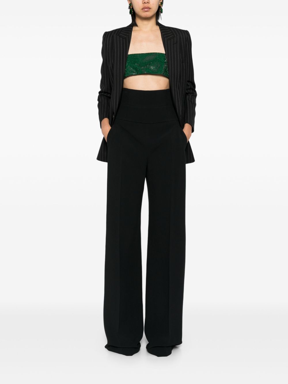 Ermanno Scervino interlock waistband palazzo pants - Zwart