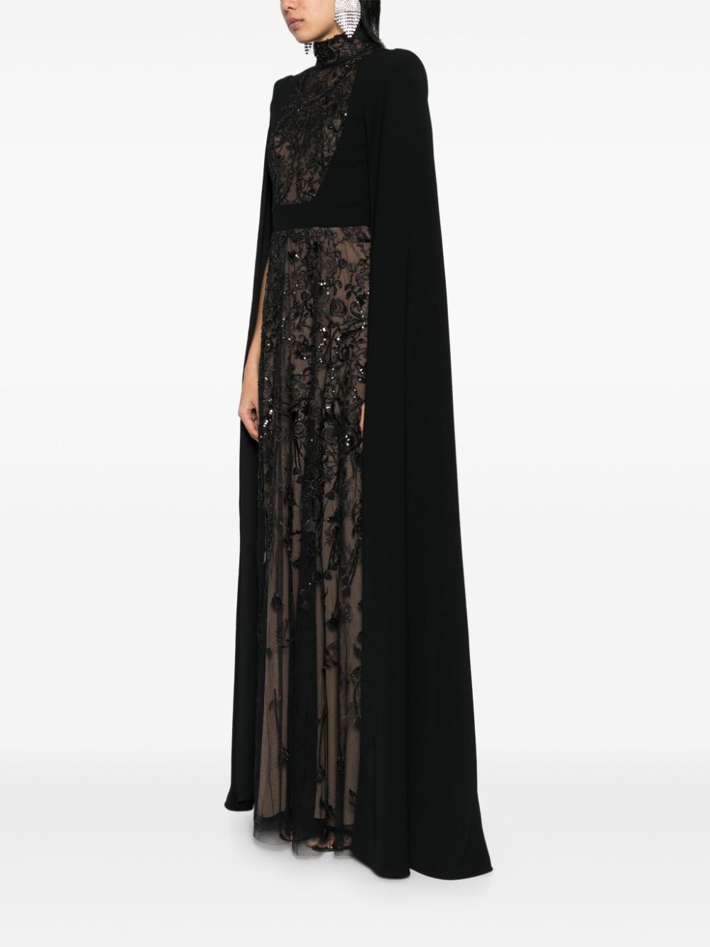 Zuhair Murad embroidered gown Zwart