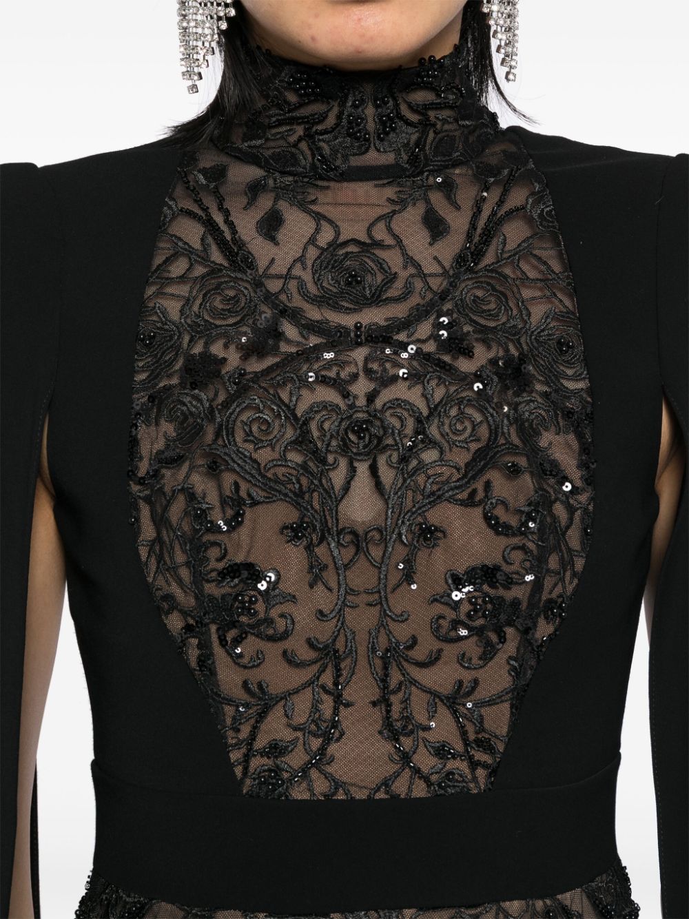 Zuhair Murad embroidered gown Zwart