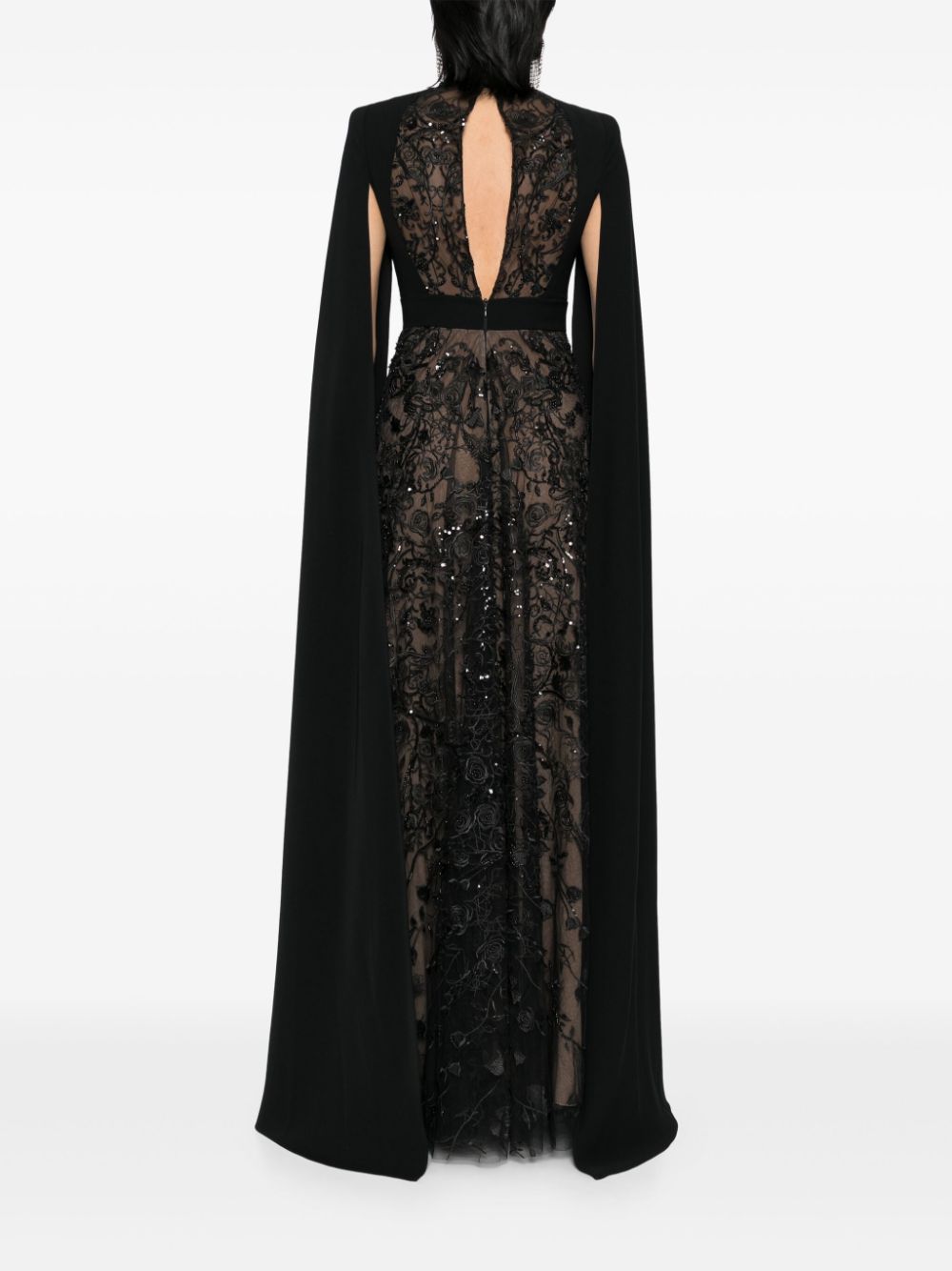 Zuhair Murad embroidered gown Zwart