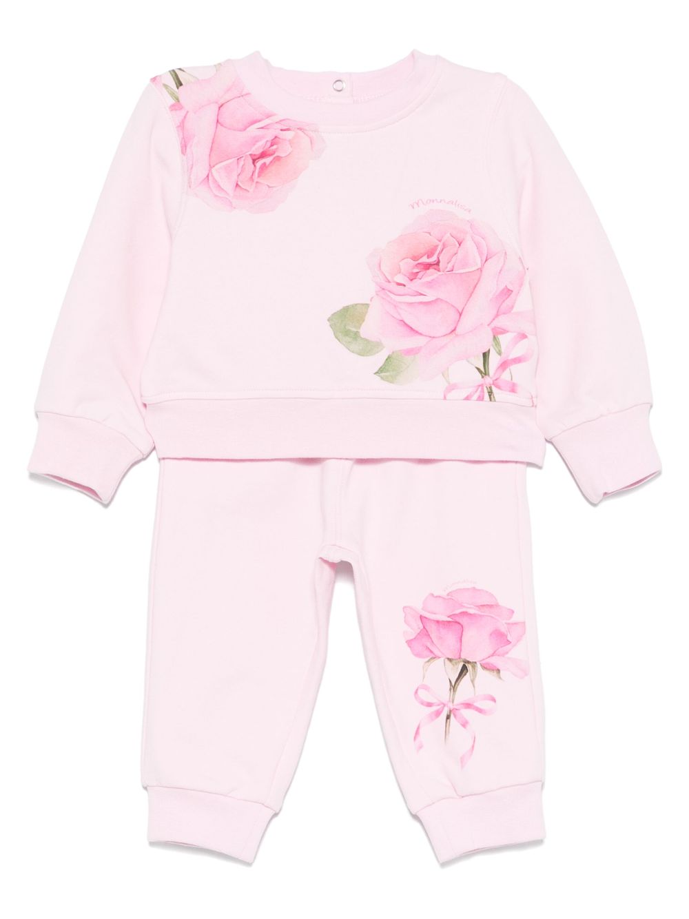 Monnalisa rose-print tracksuit - Pink