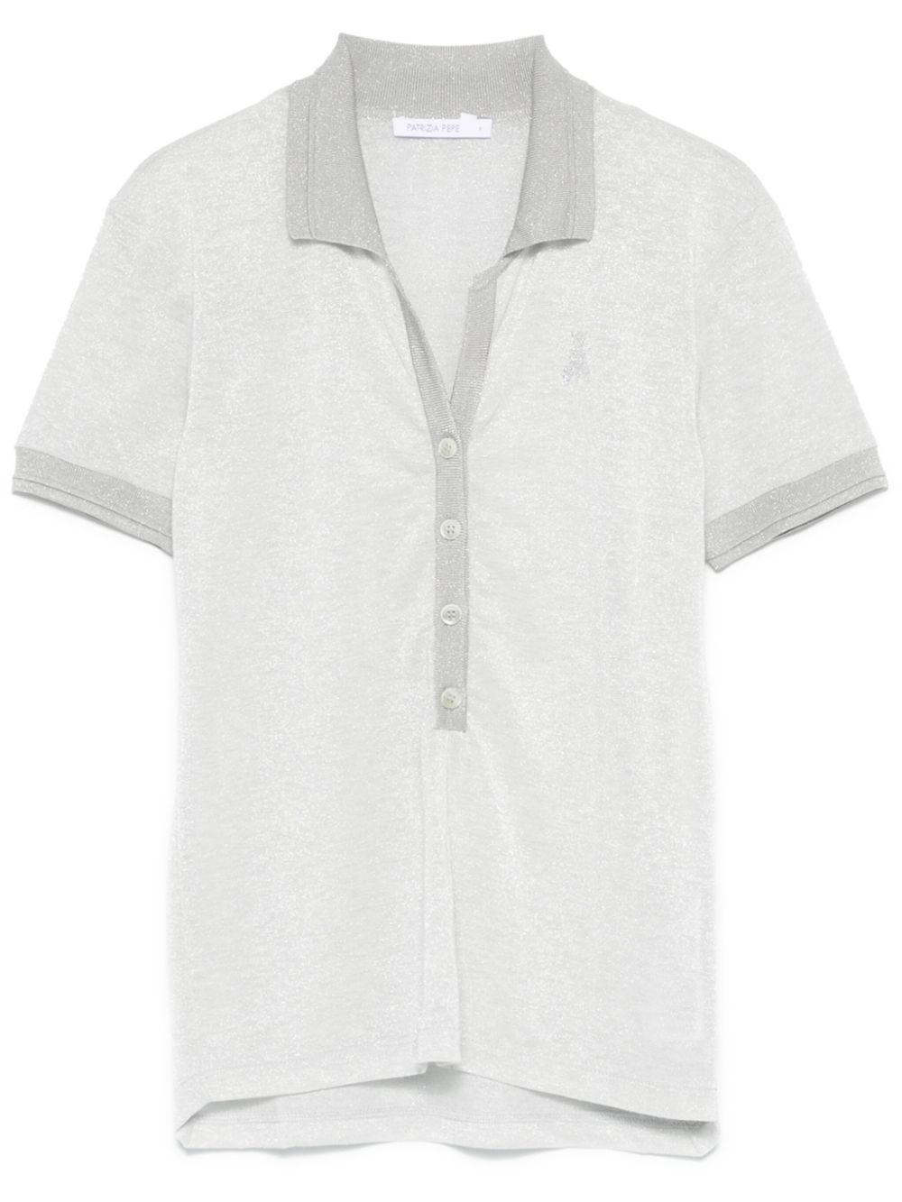 Patrizia Pepe lurex polo shirt - Silver