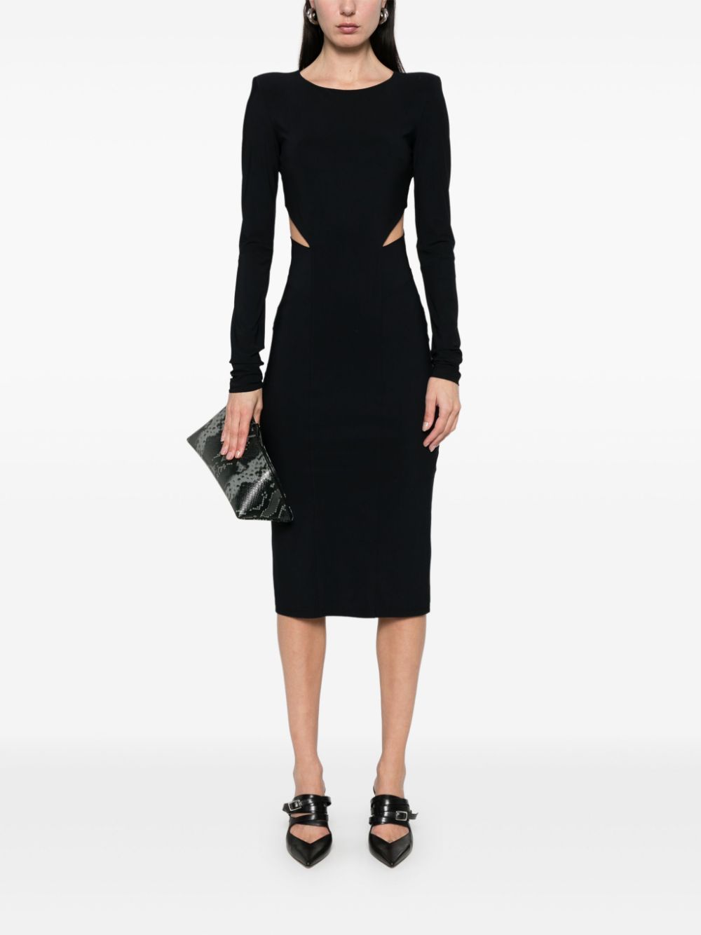 Patrizia Pepe cut-out midi dress - Zwart