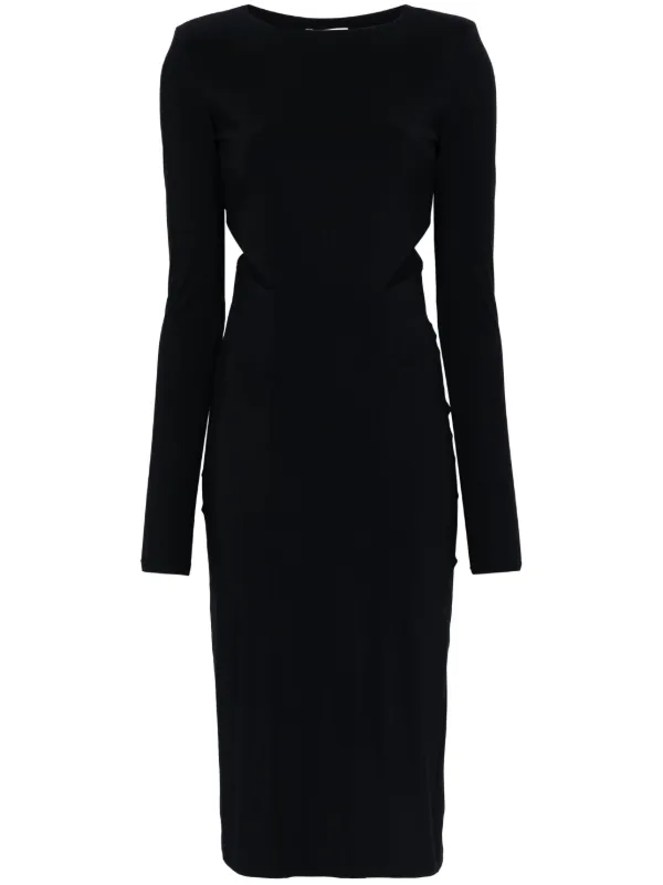 Patrizia Pepe Robe mi-longue à Découpe Avant Noir FARFETCH FR