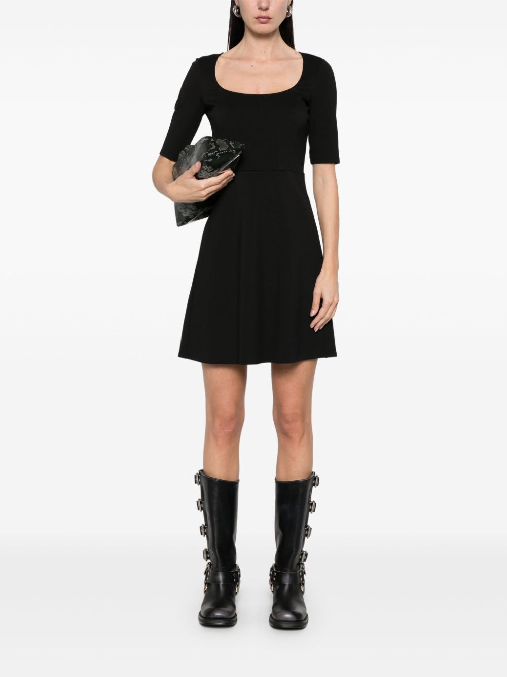 Patrizia Pepe flared mini dress - Zwart