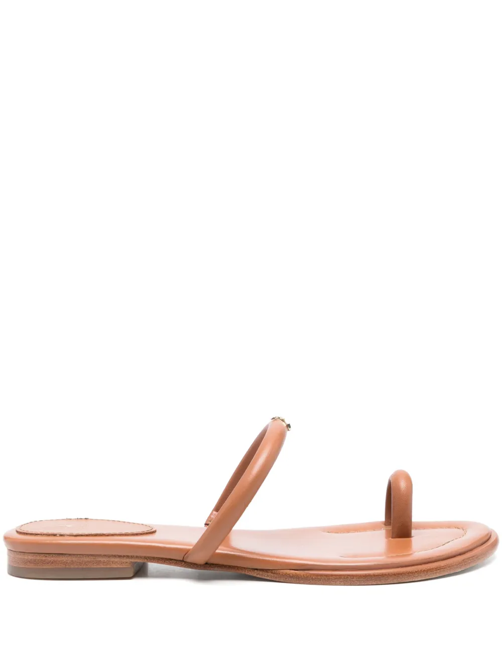 Patrizia Pepe leather slides Brown