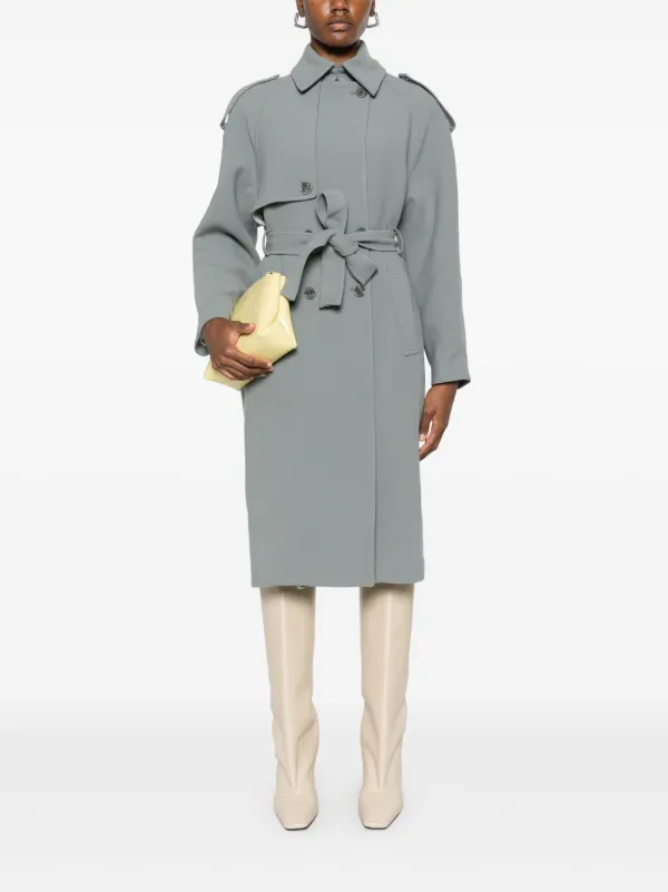 Patrizia Pepe Twill Trench Coats Grey FARFETCH JO