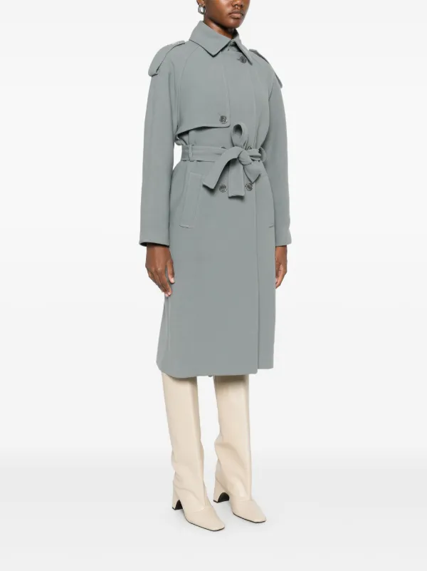 Patrizia Pepe Twill Trench Coats | Grey | FARFETCH