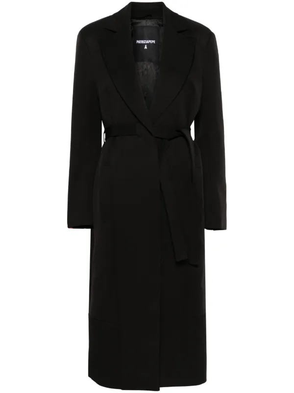 Patrizia Pepe Cappotto Con Cintura Nero FARFETCH IT