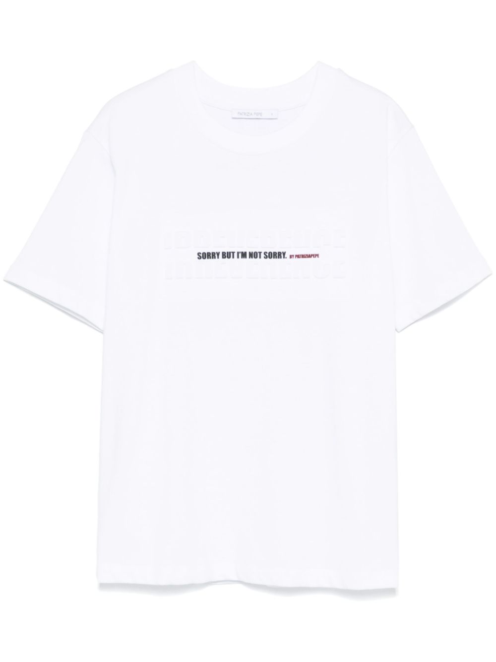 embossed-slogan T-shirt