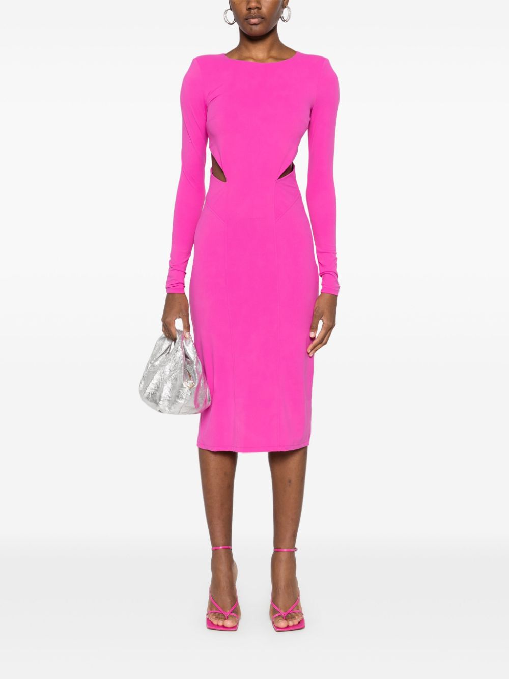 Patrizia Pepe cut-out midi dress - Pink