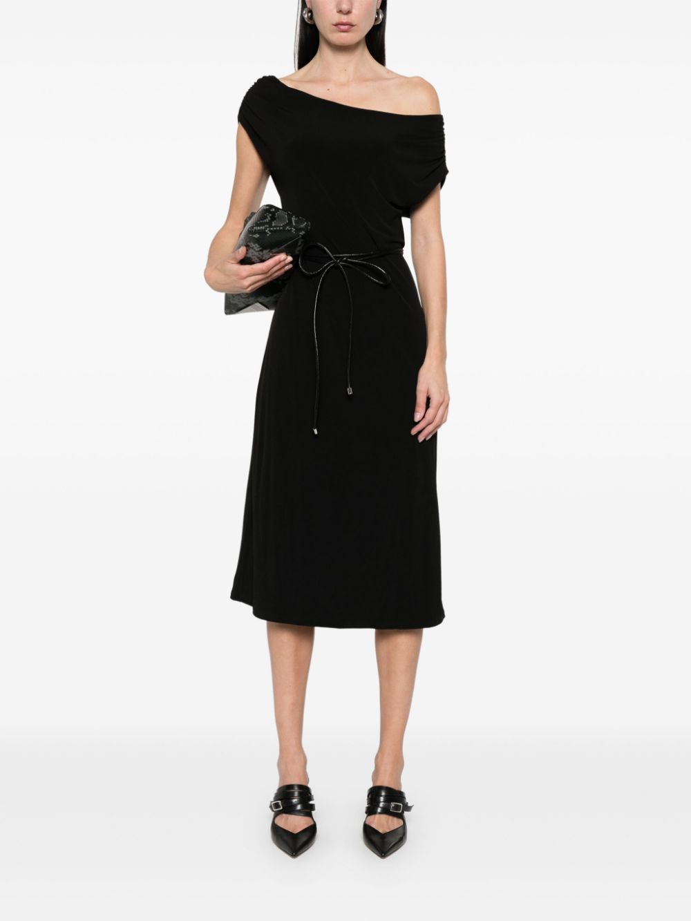 Patrizia Pepe belted midi dress - Black